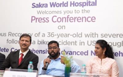 Doctors at Sakra World Hospital does miraculous Neuro-rehabilitation of 36-year-old with severe head injury following bike accident in US